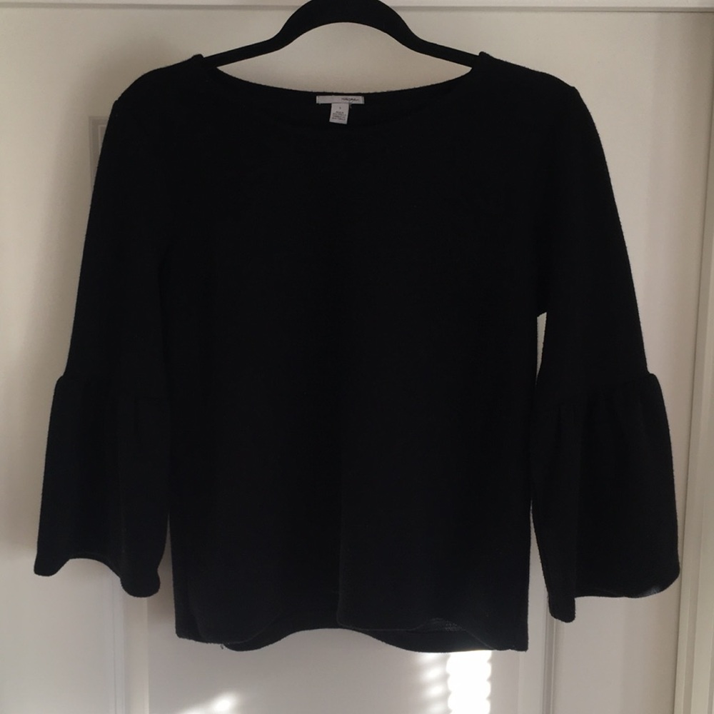 Black Peplum Sleeve Knit